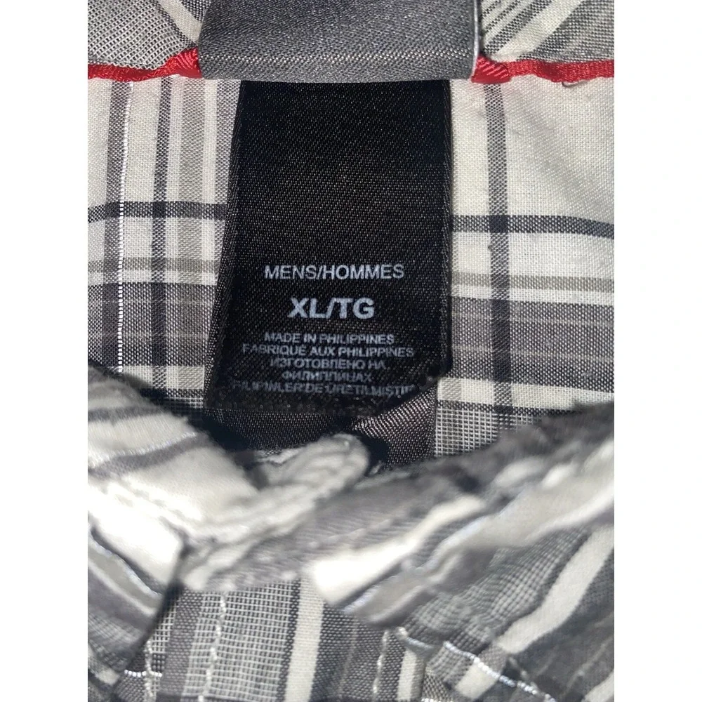 The North Face Shirt Men's XL Casual Hiking Button Up Plaid Gray/white Shirt‎